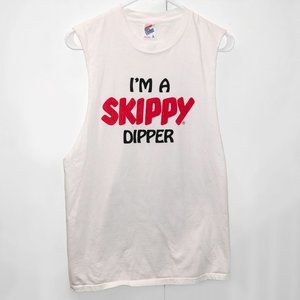 80's Vintage SKIPPY Peanut Butter "I'm a Skippy Dipper" T-Shirt / JERZEES L Tank